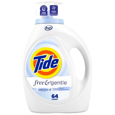 Tide Free & Gentle Unscented HE Deep Cleaning Concentrated Liquid Laundry Detergent 64 Loads - 84 fl oz