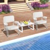 Tangkula Portable Boat Deck Aluminum Beach Chair with Cushioned Seat Comfortable  Armrests White - 2 of 4