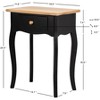 Nordlys Solid Wood Black Nightstand Classic Style Bedroom - 4 of 4