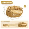 AENKYO 81.1" Cloud Couch Sleeper Indoor Lazy Sofa, Oversized Round Deep Seat Chaise Lounge Chair with 14 Pillows for Living Room - 3 of 4