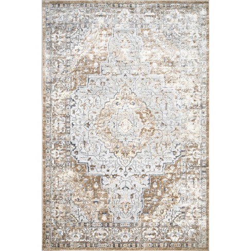 Nuloom Vintage Medallion Thea Area Rug, 4' X 6', Beige : Target