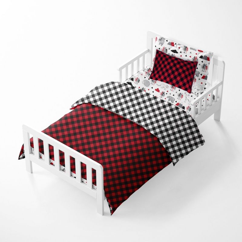 Bacati - Lumberjack Red Black 5 pc Toddler Bedding Set, 4 of 11
