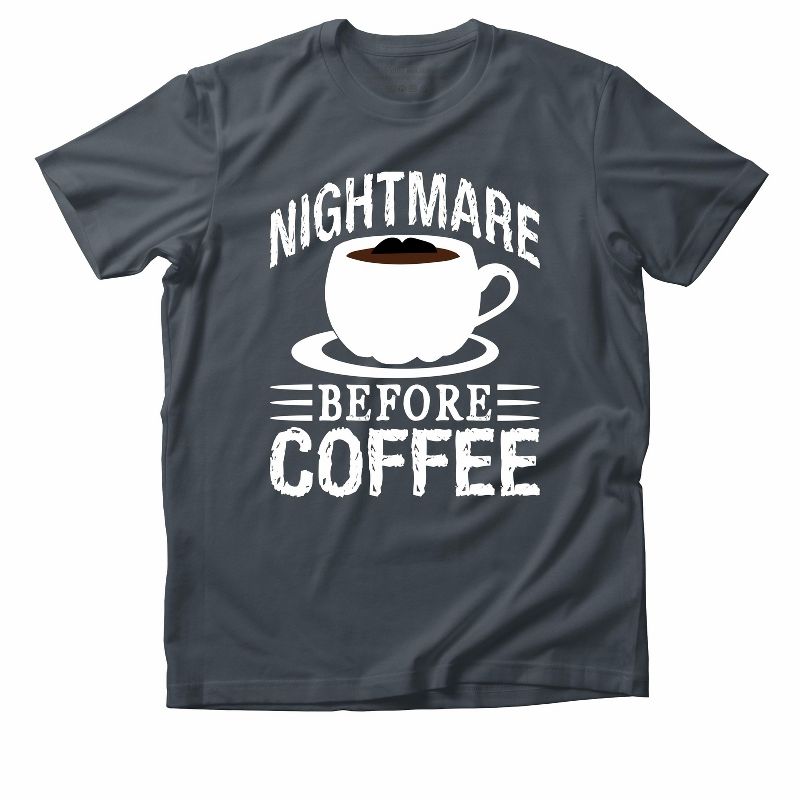 Link Graphic T-Shirt Funny Saying Sarcastic Humor Retro Unisex Short Sleeve T-Shirt - Nightmare Before Coffee, 1 of 4