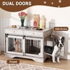47" Dog Furniture Crate, Large Furniture Style Dog Crate w/ 2 Storage Draws & Removable Divider & Triple Door Design - 4 of 4