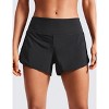 FIONECA Waisted Running Shorts for Women 4" Soft for Gym Athletic Workout with Zipper Pocket Liner Quick Dry - 2 of 4