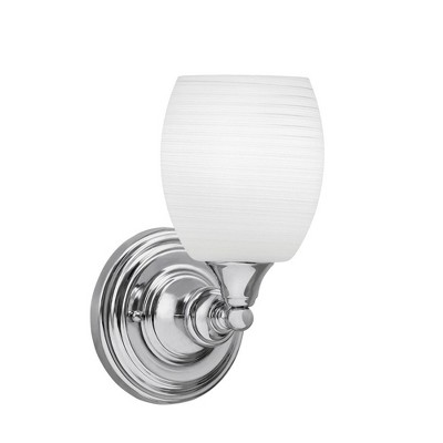Toltec Lighting Any 1 - Light Sconce in  Chrome with 5" White Linen  Shade