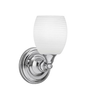 Toltec Lighting Any 1 - Light Sconce in  Chrome with 5" White Linen  Shade - 1 of 1
