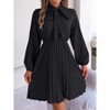 Clearlove Women's Tie-Waist Long Sleeve Dress with Pleated Skirt - 2 of 4