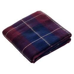 Brown The Lakeside Collection Plaid Plush Throw Blanket with Included Gift Bag for Giving