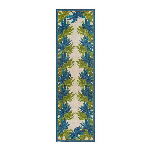 World Rug Gallery Tropical Floral Border Flatweave Indoor/Outdoor Area Rug - image 1 of 4