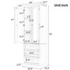 Freestanding Storage Cabinet, Cabinet with 2 Doors 3 Drawers Sturdy Storage Cabinet for Bathroom Kitchen Living Room - 2 of 4