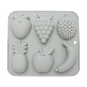 Unique Bargains Candy Mould 6-Cavity Fruit Candy Mould Durian Grape Strawberry Banana Apples PineApples Hand Wash 6.34"x5.79"x1.06" 1 Pc - 1 of 4