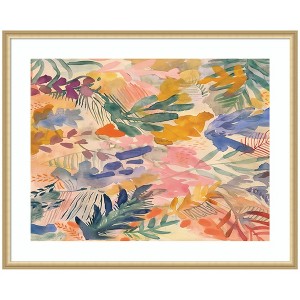 Kate and Laurel Framed Art Flower Market by Amy Lighthall, 42x34, Florence Gold - 1 of 4