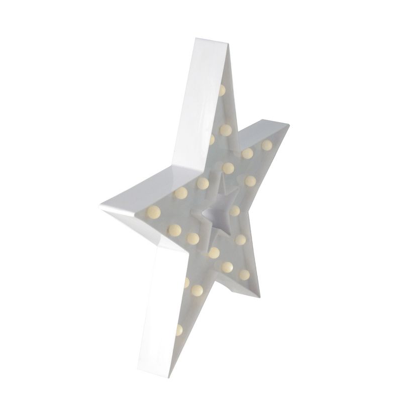 Northlight 15" Battery Operated LED Lighted Christmas Star Marquee Sign - Warm White, 4 of 5