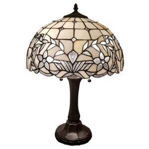 Amora Lighting Tiffany Style White Table Lamp 23" Tall - 1 of 1