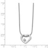Black Bow Jewelry 18mm .01ct Diamond Heart Necklace in Rhodium Plated Silver, 18-20 Inch - 2 of 4