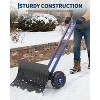 COZONY Heavy Duty Snow Shovel with Wheels, Metal Snow Pusher with Angled Blade & Adjustable Handle for Driveway, Sidewalk, Pavement & Doorway - 2 of 4