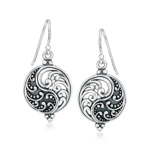 Ross-Simons Sterling Silver Filigree Disc Drop Earrings - 1 of 3