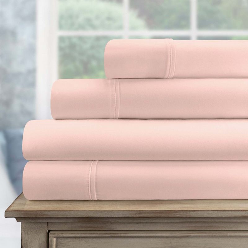Luxury 700 Thread Count Premium Cotton Sheet Set, Modern Solid Deep Pocket, Includes: One Flat, One Fitted, and Two Pillowcases by Blue Nile Mills, 1 of 7