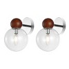 Rio 7" Wall Sconce (Set of 2) - Dark Walnut/Nickel - Safavieh - 3 of 4