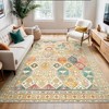 Abynow Diamond Distressed Persian Style Washable Indoor Rug - 3 of 4