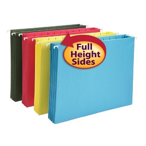 Smead Hanging Pocket with Full-Height Gusset, 3-1/2" Expansion, Letter Size, Assorted Colors, 4 per Pack (64291) - 1 of 4