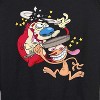 Women's - Ren & Stimpy - Smashing Time Lightweight French Terry Wide Neck Long Sleeve Shirt - 2 of 4