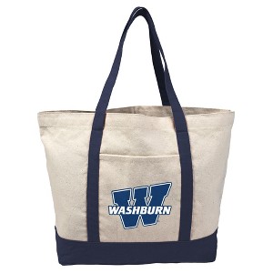 Washburn University Canvas Tote Bag With External Pocket, Reusable Shoulder Bag for Shopping, School, Beach - 1 of 4