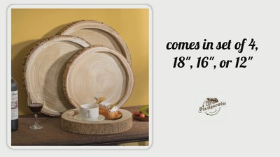 Rustic Paulownia Wood Tree Bark 18" Display Tray