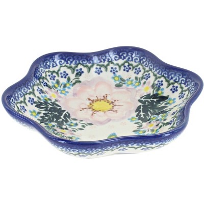 Blue Rose Polish Pottery Apple Blossom Small Daisy Bowl