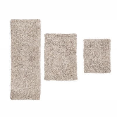 Fantasia Bath Rug Collection Cotton Shaggy Pattern Tufted Set of 3 Bath Rug Set - Home Weavers
