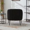 Airsurfer 29.9'' Modern Upholstered Chenille Accent Chair with Metal Legs, Channel Tufted Lounge Chair Single Sofa Round Leisure Armchair - 3 of 4
