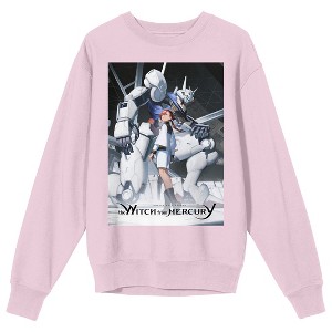 Gundam Witch From Mercury Petra Itta Crew Neck Long Sleeve Cradle Pink Adult Sweatshirt - 1 of 2