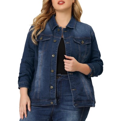 black cropped denim jacket plus size