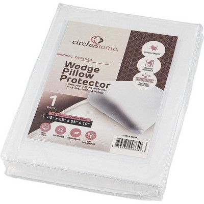 King Size White Cotton Hypoallergenic Wedge Pillow Protector