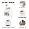 INFURNIC Nightstands Modern Nightstand with Drawer and Open Shelf Gold Accented Handle for Bedroom Decor, White, 15.75"*15.75"*22.83" - 4 of 4