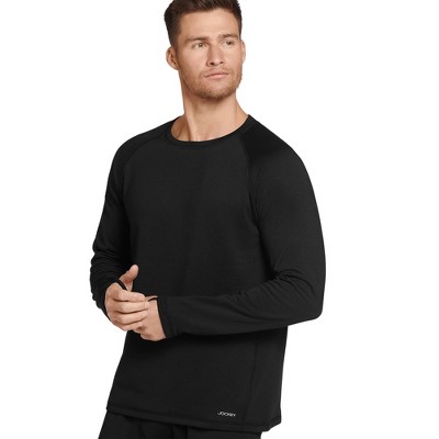 Jockey Men's Grid Fleece Thermal Long Sleeve Crew M Black : Target