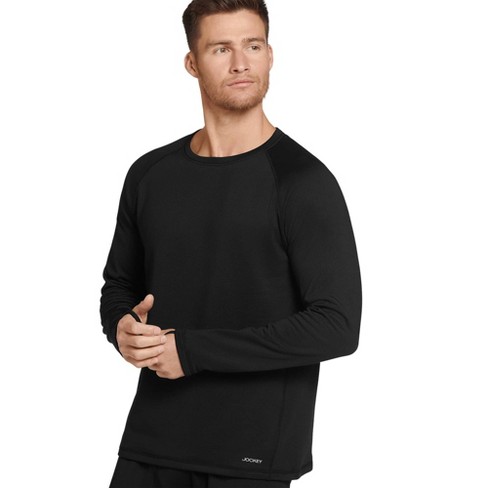 Jockey Men's Grid Fleece Thermal Long Sleeve Crew Xl Black : Target