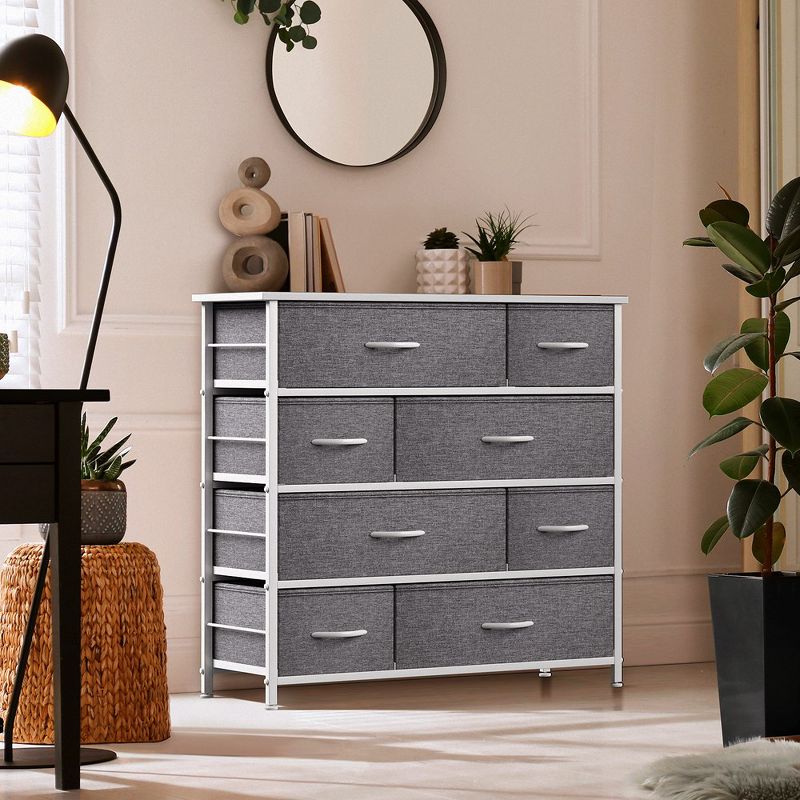 Sorbus Dresser with 8 Drawers - Storage Chest Organizer with Steel Frame, Wood Top, Handles, Fabric Bins, 2 of 7