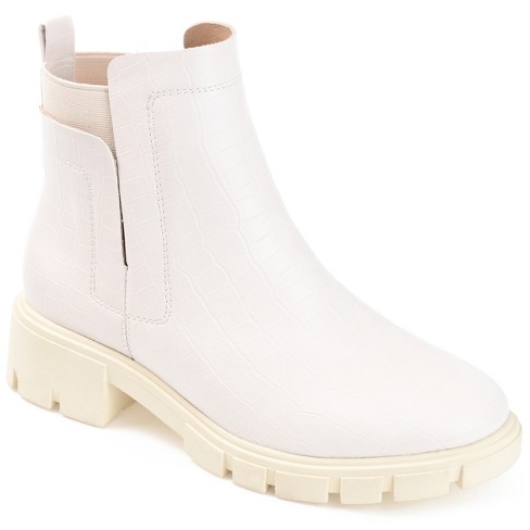 Journee Collection Womens Jeeva Tru Comfort Foam Inside Zip Block Heel  Booties, Ivory 7 : Target