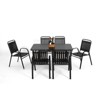 VisioGear Patio Seating Sets, 7 Pieces Patio Seating Sets with Steel Table, Outdoor Space Saving Chairs for Garden , Black, 22.05"*22.05"*35.43" - 2 of 4