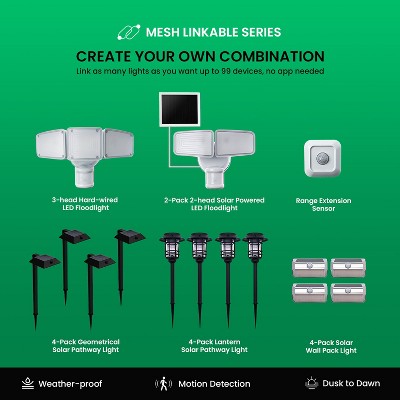 Square Black Solar LED Pathway Lights Multipack with Adjustable Color Temperature