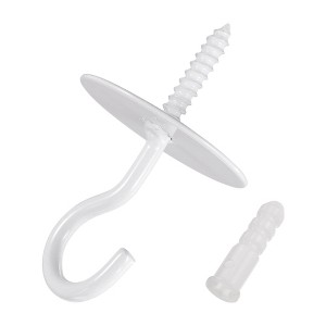 Unique Bargains Iron Wall-Mounted Screw-in Ceiling Hooks for Hanging Chandelier Plant - 1 of 4