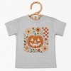 Pumpkin Floral Grunge - Youth Short Sleeve Graphic T-Shirt and Toddler Short Sleeve Graphic T-Shirt - 2 of 3