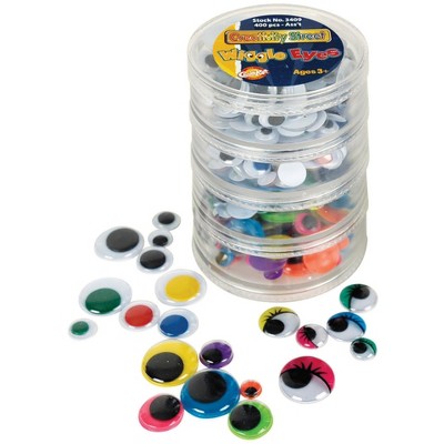 Creativity Street Wiggle Eyes in Stacking Storage Container, Assorted Size, Multiple Color, Set of 400