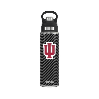 NCAA Indiana Hoosiers Carbon Fiber Wide Mouth Water Bottle - 24oz