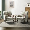 Set of 2 Reggio  Traditional  Wooden Upholstered  Armchair with Floral Patterns and  Nailhead Trim | ARTFUL LIVING DESIGN - 2 of 4
