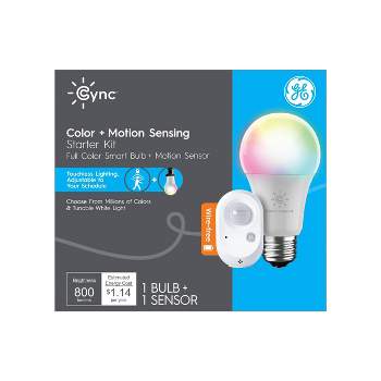GE CYNC Smart Soft White Light Bulb + Smart Wire-Free Motion Sensor Bundle