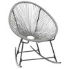 vidaXL Outdoor Rocking Moon Chair Gray Poly Rattan - 2 of 4