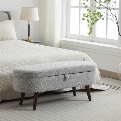 NicBex Storage Ottoman Bench for Bedroom,Elegant Storage Bench with Hard Wood Frame and wood legs,Ottoman for Living Room, Bedroom,Entryway